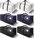 VELVETSURE 6 Pack Heavy Duty Large Moving Bags W/Backpack Straps - Strong Handles & Zippers, Storage Totes, Fold Flat, Alternative to Moving Box and Storage Bin, Semi-Transparent+Blue+Black by VELVETSURE