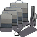 BAGAIL 4 Set/6 Set/8 Set Compression Packing Cubes Travel Accessories Expandable Packing Organizers (Half Mesh, 6-Dark Grey) by BAGAIL
