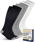 Pembrook® Bamboo Viscose Light Compression Socks - 3 Pairs | 8-15 mmhg Compression Socks | Knee High Comfort Support Socks by Pembrook