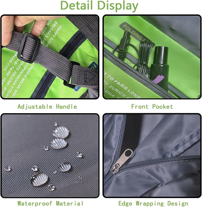 INVODA 4PCS Foldable Duffle Bags - Lightweight Luggage for Airlines, Weekender, Carry On, Overnight - With Waterproof Drawstring Bags - Image 8