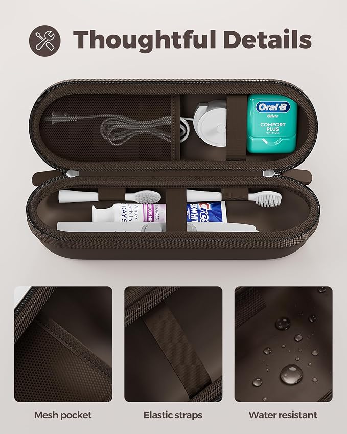 ProCase Electric Toothbrush Travel Case for Oral-B & Philips Sonicare -L | Hard Travel Case for Oral-B 1000/1500/5000/7000/9600 & iO 7/8/9, Philips Sonicare 4100/5100/5300, Fits Full-Size Brushes - Image 5