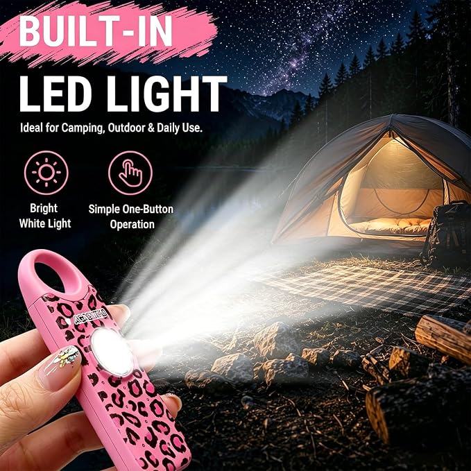 Rechargeable Personal Safety Alarm for Women | 130dB Loud Siren & Strobe Light & Low Battery Notice, Emergency Keychain Alarm for Self Defense (Cheetah) - Image 5