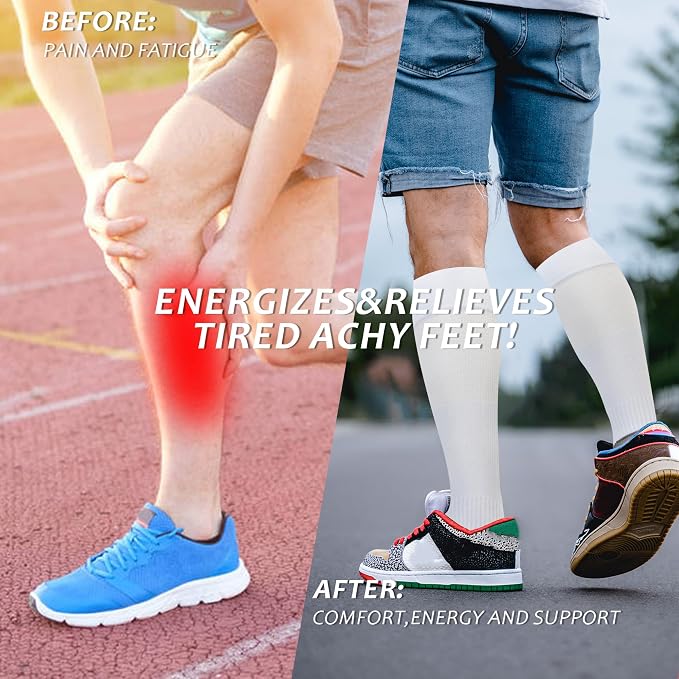 fenglaoda Compression Socks for Women Men 3 Pairs Graduated Compression Support Circulation Socks for Nurses - Image 2