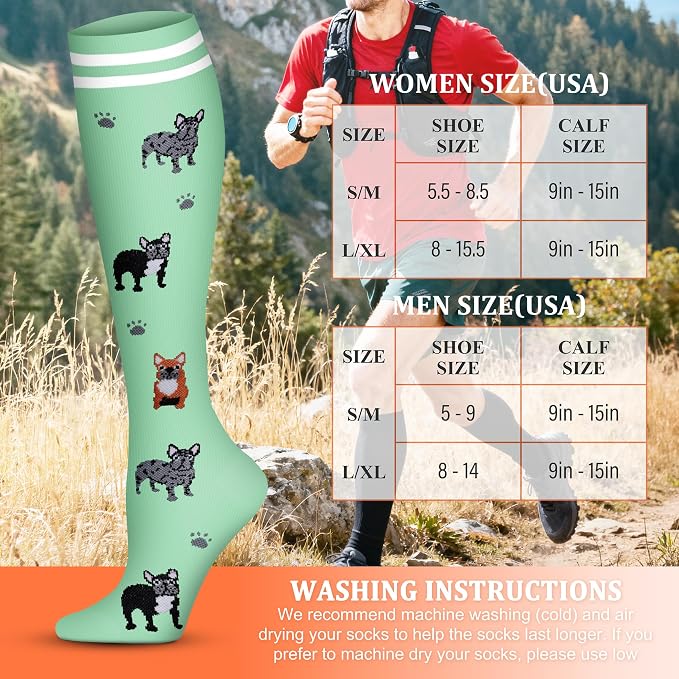 FEYHAY Copper Compression Socks (8 Pairs) 15-20 mmHg Circulation is Best Athletic & Daily for Men & Women, Running, Climbing - Image 6