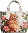 Women's Quilted Tote Bag – Lightweight Large Capacity Foldable for Travel | 20.87" L x 15.75" H by Unknown