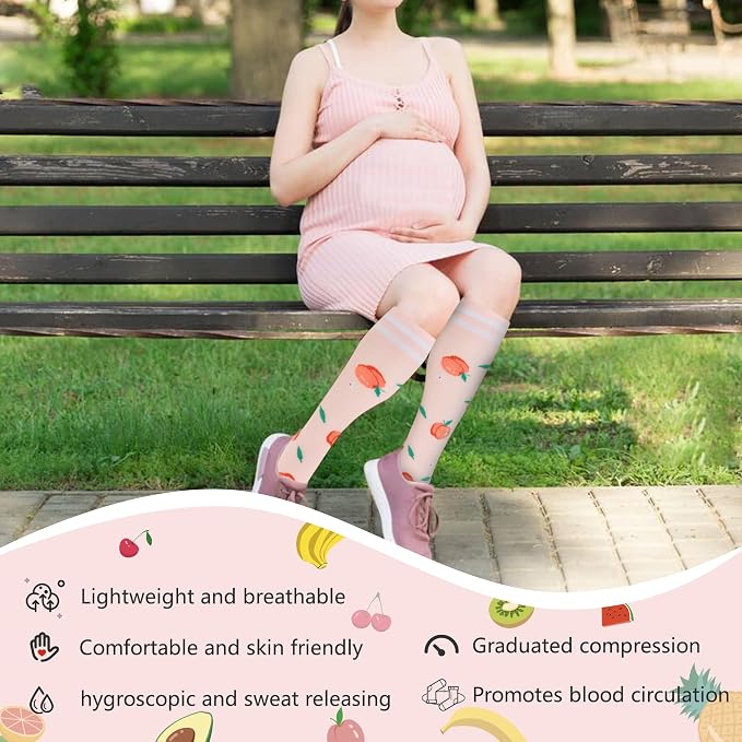 fenglaoda Compression Socks for Women Men Support Circulation 6 Pairs Socks For Nurse, Travel, Flight - Image 2