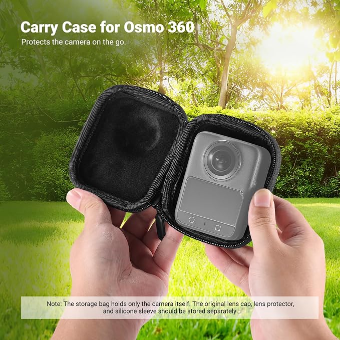 NEEWER Storage Case Compatible with DJI Osmo 360 Only, Protective Portable Splashproof Dustproof Travel PU Hard Shell Carrying Bag Action Camera Accessories with Carabiner, AC040 - Image 2