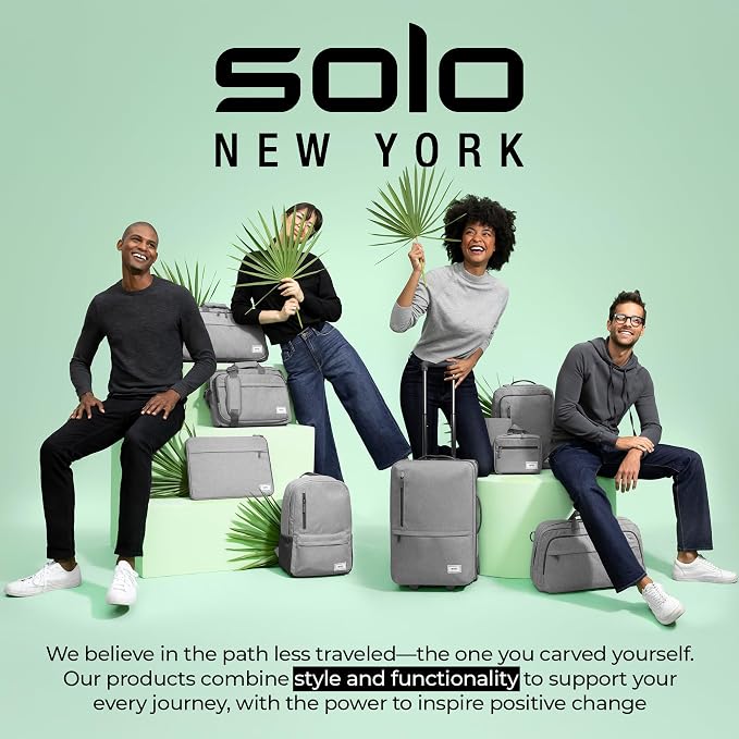 Solo New York Backpack for Women - Carry On Bookbag for Travel & Work, Fits 14.1" Computer, RFID Protection, Lightweight Bag with Laptop Sleeve, Slash Proof - Stealth Hybrid, Black - Image 6