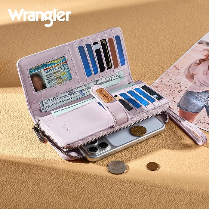 X Wrangler Women's Wallets Bifold Wristlet Wallets for Women Large Capacity Credit Card Wallet with ID Window - Image 2