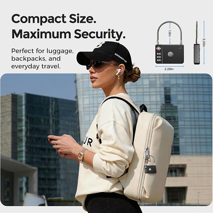 MiLi Smart TSA Luggage Lock with Bluetooth Tracker Anti-Lost Design | Works with Android Google Find Hub & Apple Find My, Smart Travel Lock, Replaceable Battery, Metal Design - Image 7