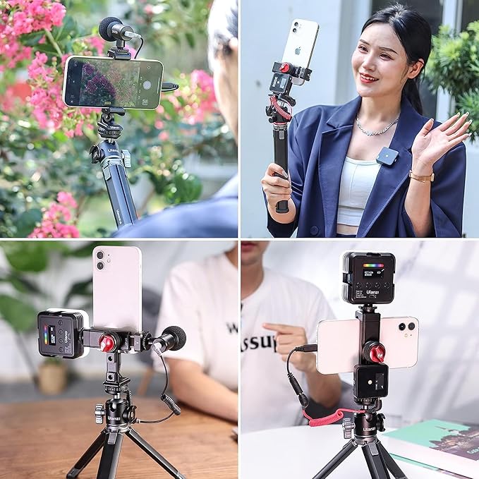 ULANZI ST-27 Metal Phone Tripod Mount, 360° Phone Holder for Tripod w 3 Cold Shoes & Arca Port, Versatile Smartphone Adapter for iPhone 17 16 15, Desktop Tripods, and Live Streaming/Vlogging Setup - Image 6
