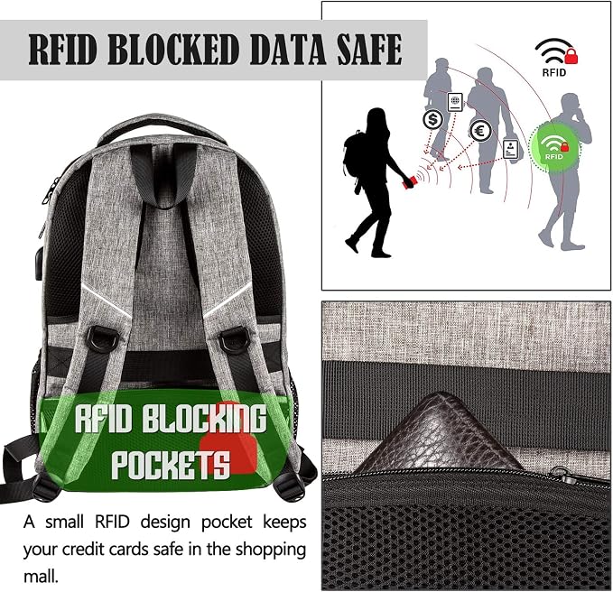 Travel Laptop Backpack, Business Anti Theft Slim RFID Blocking pocket Durable 15.6 Inch Laptops Backpack, USB Charging Port, Water Resistant College Laptop Bag - Image 6