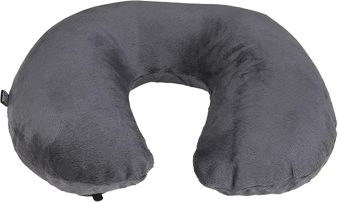 Lewis N Clark Compact Portable Adjustable and Inflatable Cervical Neck Pillow for Travel, Gray - Image 2