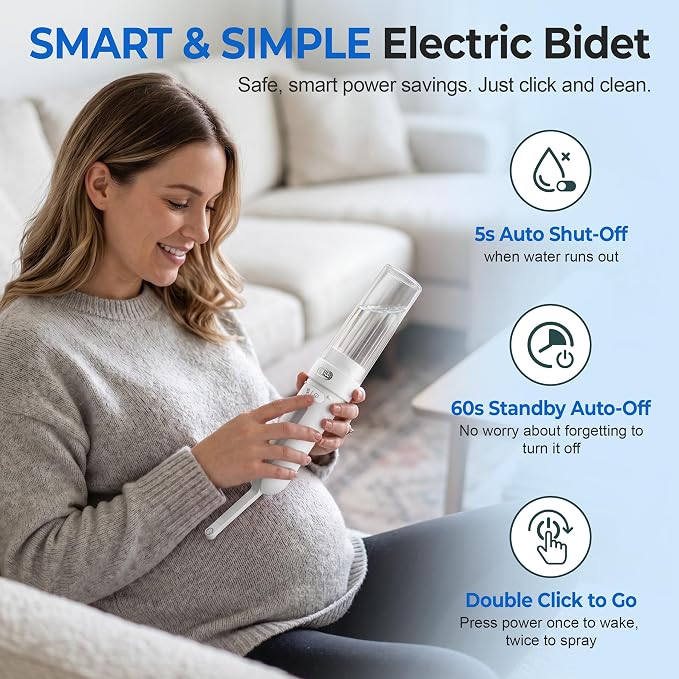 Electric Portable Bidet, Rechargeable Travel Bidet | 3 Pressure Modes, 260 Uses/Charge, Waterproof, Personal Hygiene Cleaning at Home Office and Camping - Image 4