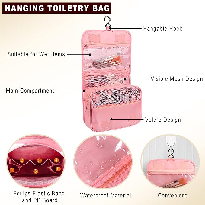 Packing Cubes, 8 Pcs Travel Packing Organizers for Suitcases, Large Capacity Travel Luggage Organizers Set includes 8 Storage Bags for Women or Men (Pink) - Image 3