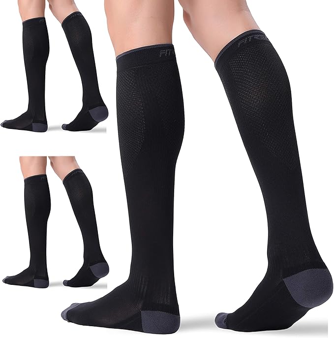 FITRELL 3 Pairs Compression Socks for Women and Men 20-30mmHg-Circulation Support Socks by FITRELL