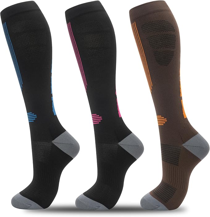 fenglaoda Compression Socks for Women Men 3 Pairs Graduated Compression Support Circulation Socks for Nurses by fenglaoda