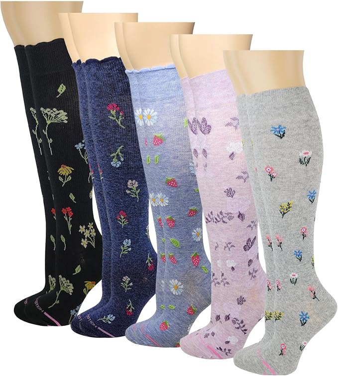 Dr. Motion Compression Knee High Socks for Women - 5 Pairs Pack - Image 4