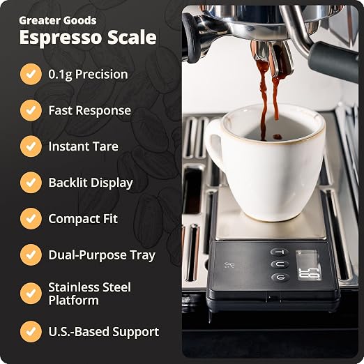 Greater Goods Digital Espresso Scale with 0.1g Precision, 750g Capacity | Precision Gram Scale for Dosing Shots, Real-Time Response, 6 Weighing Units, Instant Tare & Lid Doubles as a Weighing Tray - Image 8
