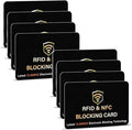 SaiTech IT 8 Pack RFID Blocking Card for Credit Debit ID Card, Black | Slim Anti-Theft Contactless NFC RFID Blocker Protector, Easily Fit into Wallet and Purse, for Men & Women by SaiTechIT