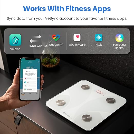 Etekcity Smart Scale for Body Weight, Body Fat, Water Weight, White, 400 lb - Image 4