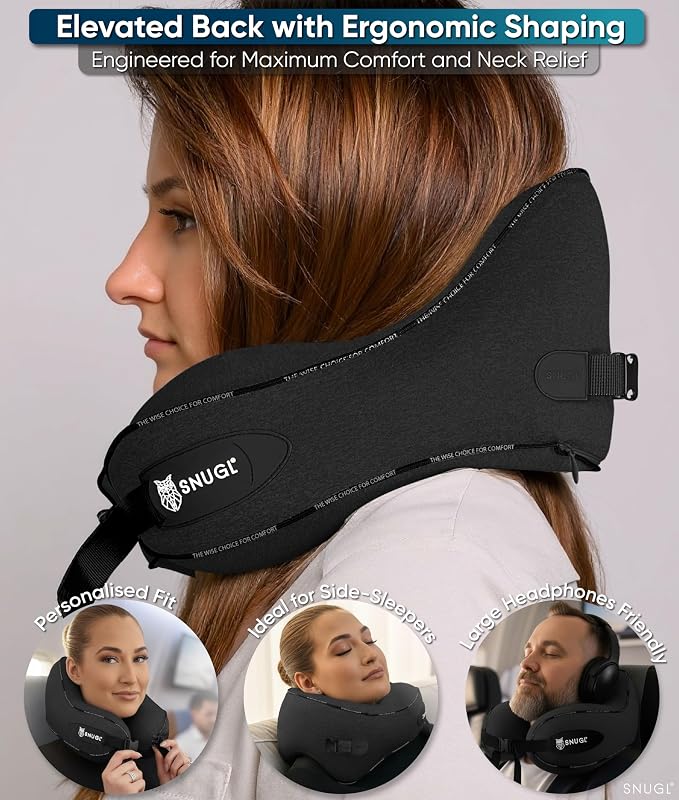 Travel Pillow – Neck Pillow Airplane, Travel Pillows for Airplanes, Neck Pillows Memory Foam – Road Trip Essentials for Adults – Traveling Essentials - Gifts for Travelers Men & Women - Image 4