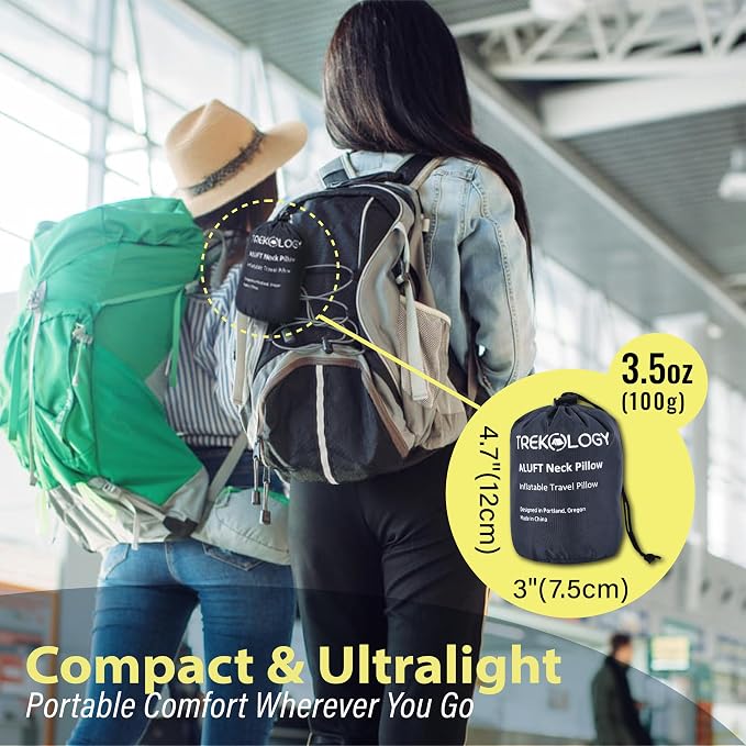 TREKOLOGY Travel Neck Pillow for Plane - Premium Airplane Neck Pillow for Sleeping - Ultimate Neck Support for Long Flights - Best Rated Travel Pillow, Comfortable Neck Rest for Airplane & Travel - Image 3