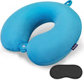 Neck Pillow for Travel Comfortable Travel Pillows U Shape Memory Foam Airplane Pillow Support Neck and Head Portable Neck Pillows Suitable for Airplane, Trains, Self-Driving Cars, Lake Blue Color by Gosider