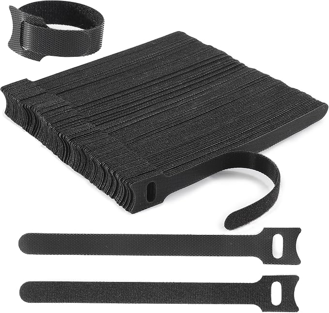 Nettbe Reusable Cable Ties, 126 PCS 8 Inches Adjustable Cord Straps Wire Organizer Cord Wrap and Hook Loop Cable Management by Nettbe