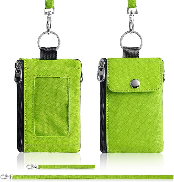Artpaxy Minimalist Wallet For Mens Womens, Keychain RFID Blocking Zipper Small Wallet with ID Window 2 Lanyards,Water Resistant Travel Cash Card Coin Case Boys Girls - Image 7