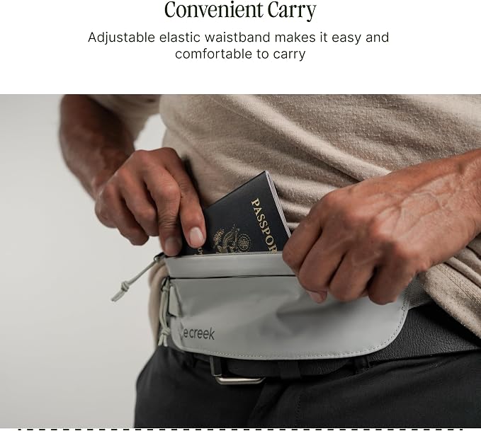 Eagle Creek Undercover RFID Money Belt, Storm Grey | Slim Travel Waist Pouch with RFID Blocking, Secure Passport, Cards, and Cash, Adjustable Strap, Lightweight and Discreet - Image 5