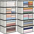 35L Closet Organizers, Foldable Under Bed Storage Containers | Storage Bags with Zippers,Window and Handles for Organizing Bedroom, Closet, Clothing,Organization with Handle by Fabtotes