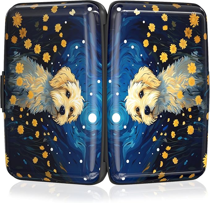 Rimilak Aluminuml Credit Card Holder,Cute Dog | Mini Credit Card Wallet RFID Blocking Slim Metal Hard Case for Women Men - Image 5