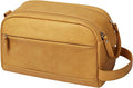PU Leather Toiletry Bag for Men - Water Resistant Travel Bag for Toiletries, Bathroom Essentials, Accessories - Yellow by Celvetch