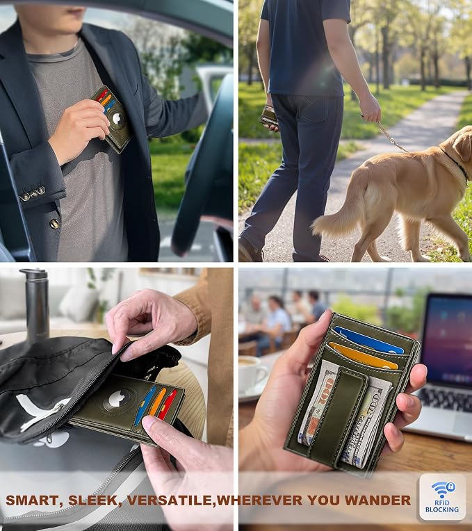 BULLIANT Magnetic Slim Leather Airtag Wallet Money Clip For Men 12Cards | RFID Blocking | Easy Access | Gift Boxed | Pocket Fit - Image 6