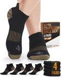 Doctor's Select Copper Ankle Compression Socks for Women and Men - 4 Pairs | Athletic Running Plantar Fasciitis Socks by DoctorsSelect
