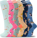 fenglaoda Compression Socks Women Men 6 Pairs, Knee High Best Support Circulation Socks for Running, Travel, Flight, Nurse by fenglaoda