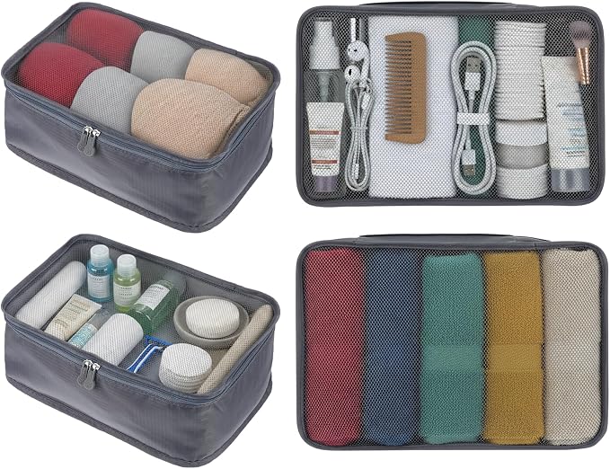 6 Pcs Packing Cubes, Mesh Travel Organizers, Foldable Laundry Bags, Water Resistant Clothing Storage for Travel, Camping, Backpacking - Image 8