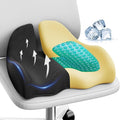 Benazcap Large Cooling Gel Memory Foam Seat Cushion for Long Sitting | Ergonomic cushion. Relieves sciatica, tailbone & lower back pain, great for office work, gaming and long-distance car travel. by Benazcap