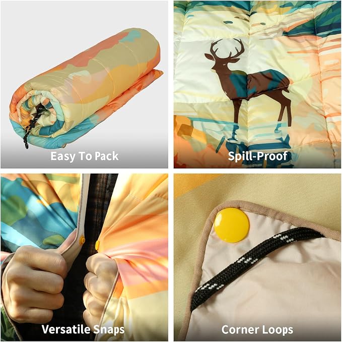 Camping Blanket, Puffy Blankets Lightweight Windproof Resistant for Outdoors,Hiking, Backpacking,Car,Picnic,Stadium - Image 4