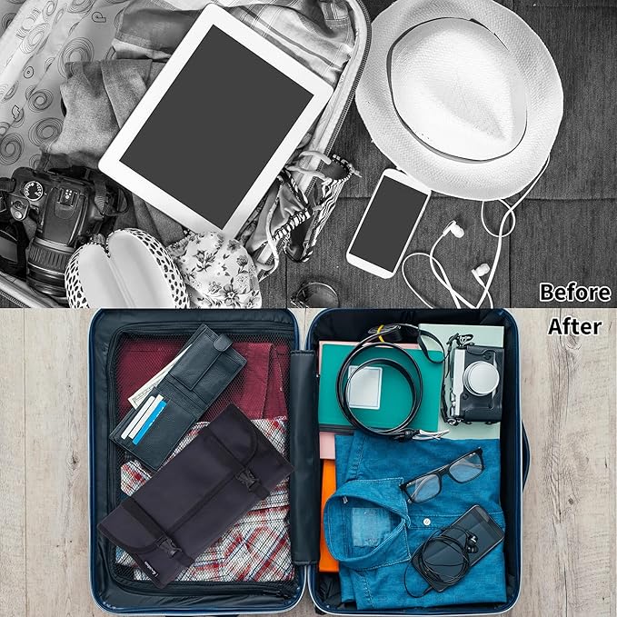 Foldable Clear Hanging Travel Toiletry Bag Cosmetic Organiser Storage - Image 4