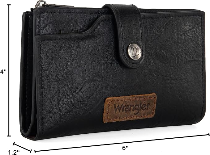 Wrangler Wallet for Women Bifold Card Holder with Zipper and ID Window - Image 7