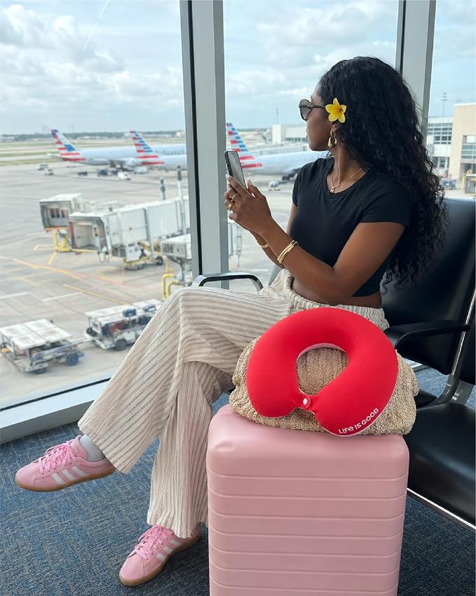 Life is Good Neck Pillow with Soft Memory | All-Over Print, U-Shaped, Cozy Cushioning Cradles Your Head and Spine for Long Trips - Image 3