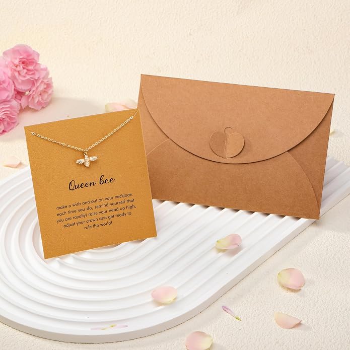 RZKING Golden Necklace for Women, Dainty Butterfly Heart Bow Rose Necklace, Gifts for Best Friend Sister Mom Girlfriend, Graduation Chritmas Birthday Anniversary Thank You Gifts - Image 7