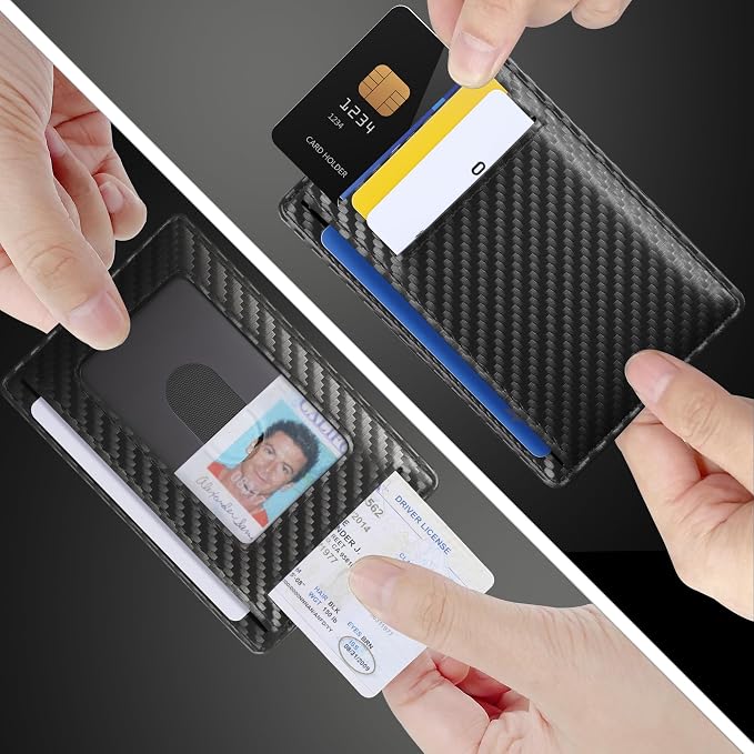 Travelambo Slim Minimalist Wallet for Men, RFID Blocking Credit Card Holder, Front Pocket ID Card Case, Gifts for Men, Husband, Boyfriend, Teenage - Image 9