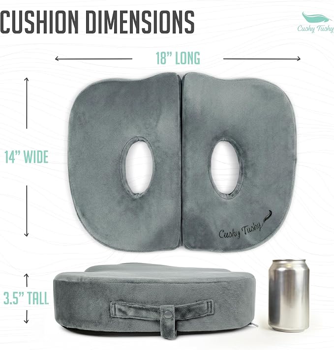 Seat Cushion | Premium Foldable Sit Bone Cushion for Pressure Relief, Hip, Hamstrings & Sciatica Comfort | Butt Pillow | Ergonomic Ischial Tuberosity Support for Home, Office & Driving - Image 2