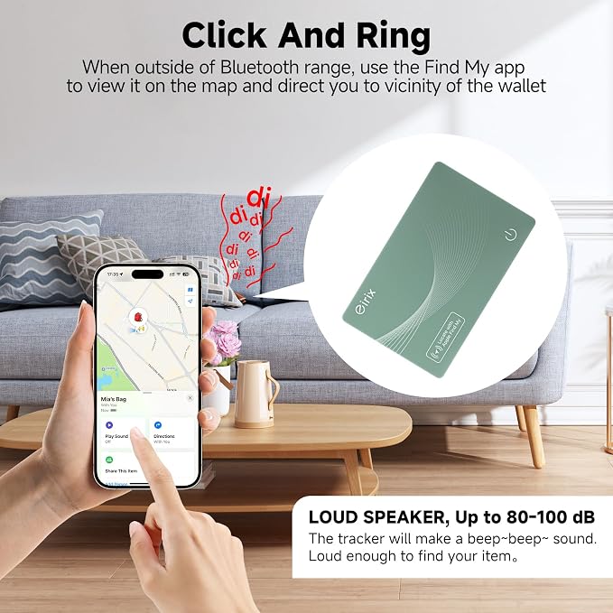 2026 [Apple MFi Certified] (iOS Only) Wallet Tracker Card, Rechargeable Thin Finder, Works with Apple Find My (iOS Only), Item Locator for Luggage Tags, Passports, Phone (Green, 1 Pack) - Image 4