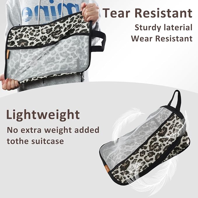 U+U 10 Set Compression Packing Cubes, Travel Organizers (Leopard) | Space-Saving & Complete Travel Set - Image 5