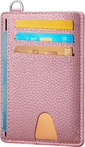 Mayski Slim Wallet, Credit Card Holder for Women, Minimalist Front Pocket RFID Blocking Card Cases, Small Wallet Women Men(Litchi Pink) by SLIMELEGANCEPERSONIFIED
