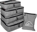 5 Set Packing Cubes for Travel Large Suitcase Luggage Organizer Bags Travel Accessories Vacation 4 Cubes 1 Laundry Pouch Bag by HOPSOOKEN
